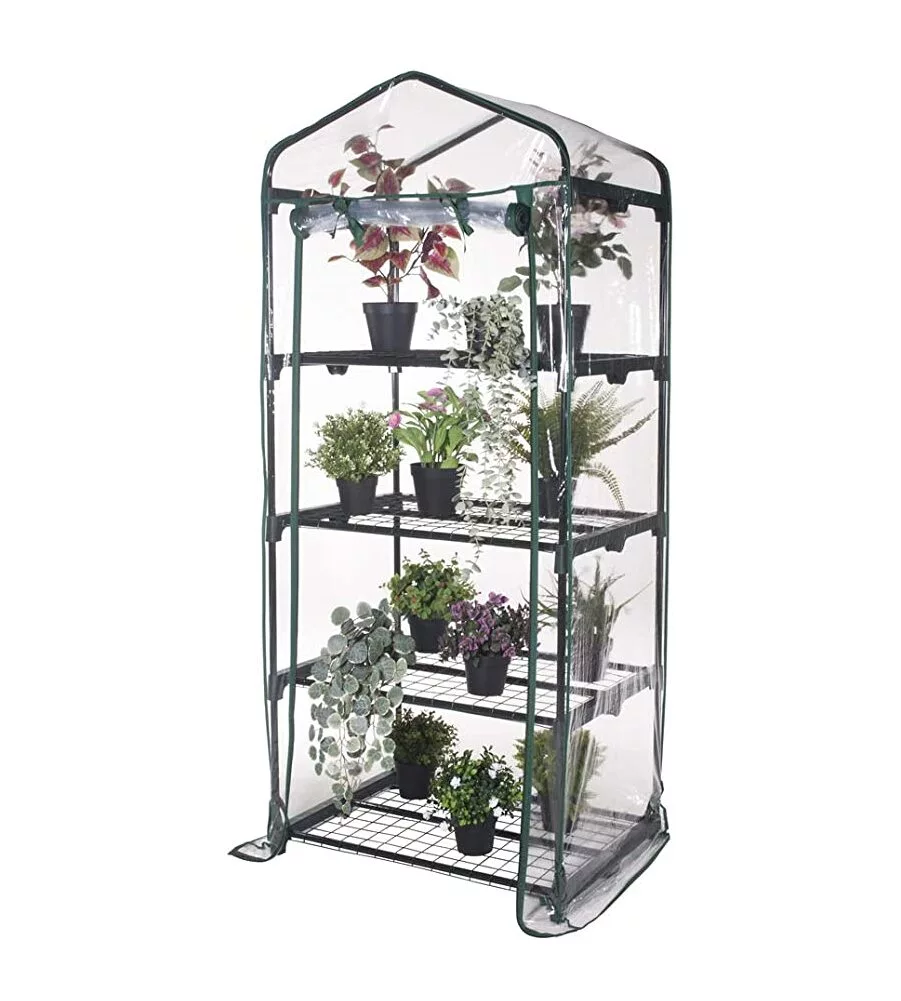 SERRA 4 RIPIANI IN ACCIAIO E TELO IN PVC - 69x49x157 CM - VERDELOOK